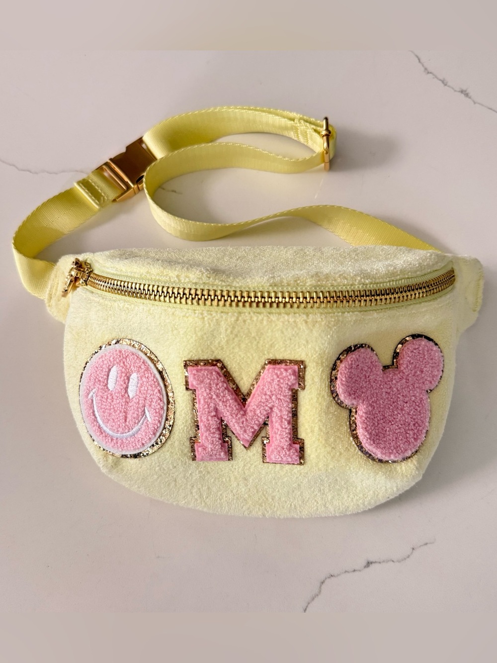 Stoney Clover Lane Yellow Fanny Pack with Pink Patch Trio